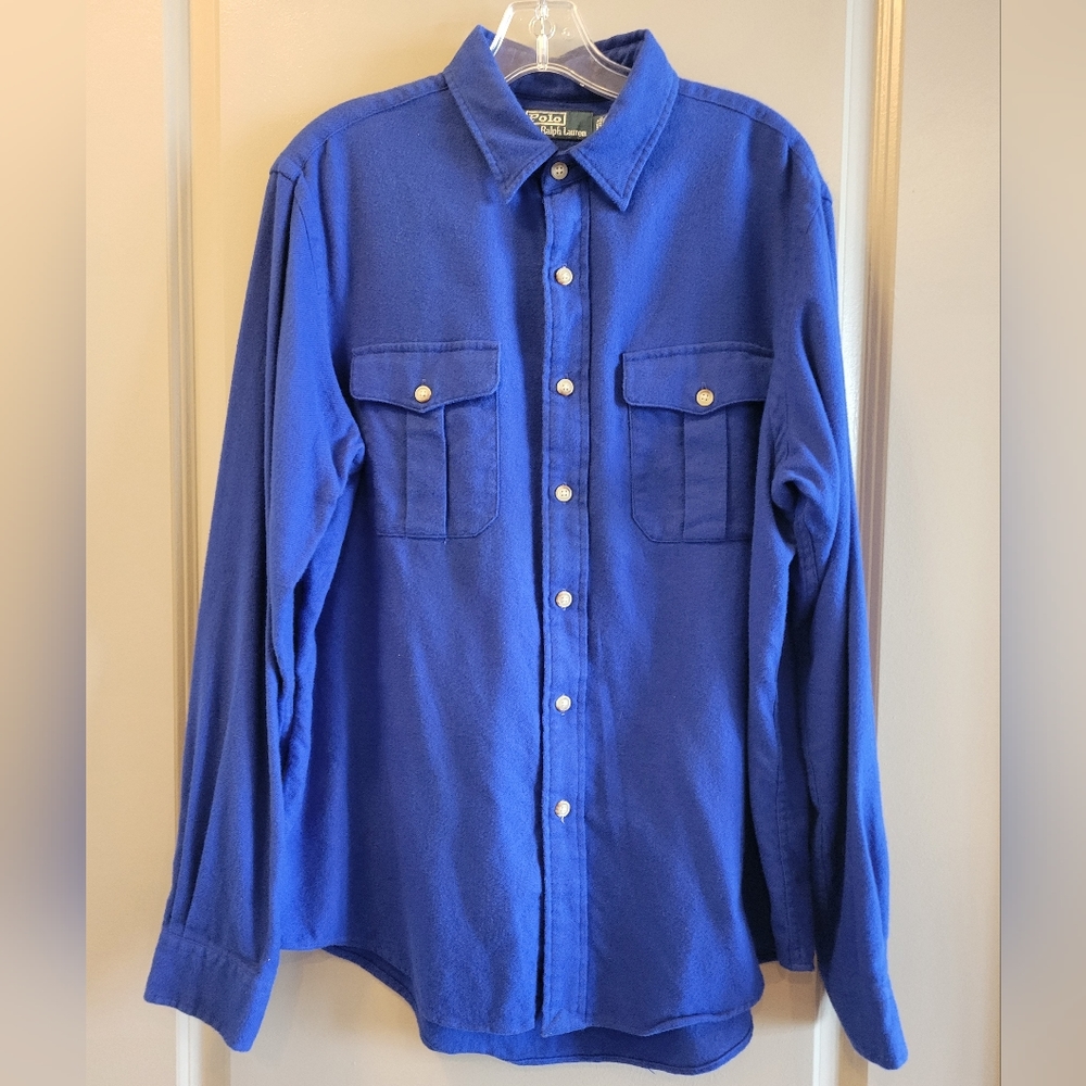 Polo Blue Flannel Button Down